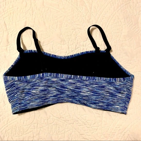 Motherhood Maternity Sports Bra / Clip Down Nursing Bra in Blue Space Dye - Picture 3 of 6